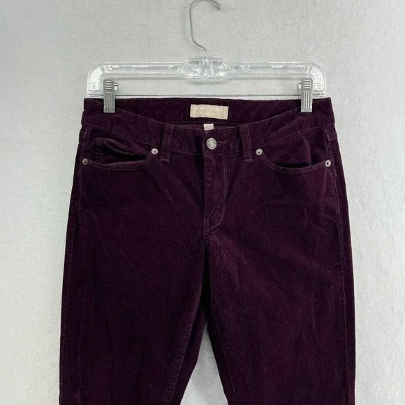 Banana Republic Corduroy Jeans Womens Sz 26P Purple Skinny Fit Low-Rise Stretch - Picture 6 of 12
